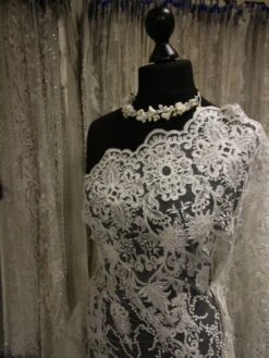 Ivory Sequinned Embroidered Lace - Fifi -Bridal Fabric Shop IvoryBridalLace Fifi