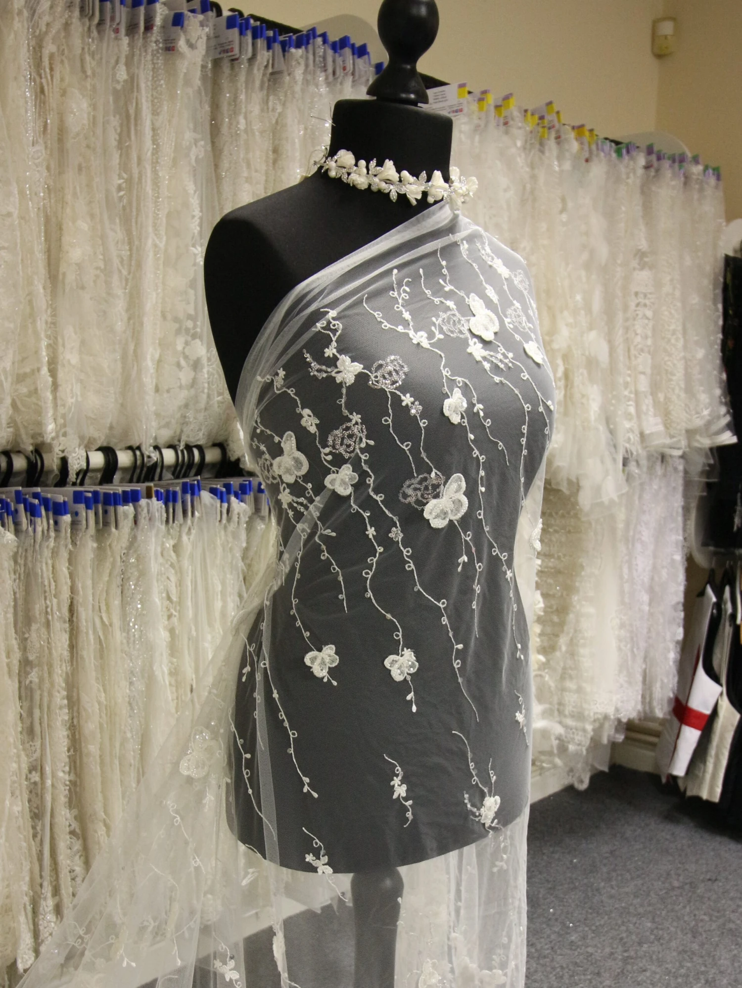 Ivory Beaded Embroidered Lace - Genka 8 Ivory Beaded Embroidered Lace - Genka - Image 8