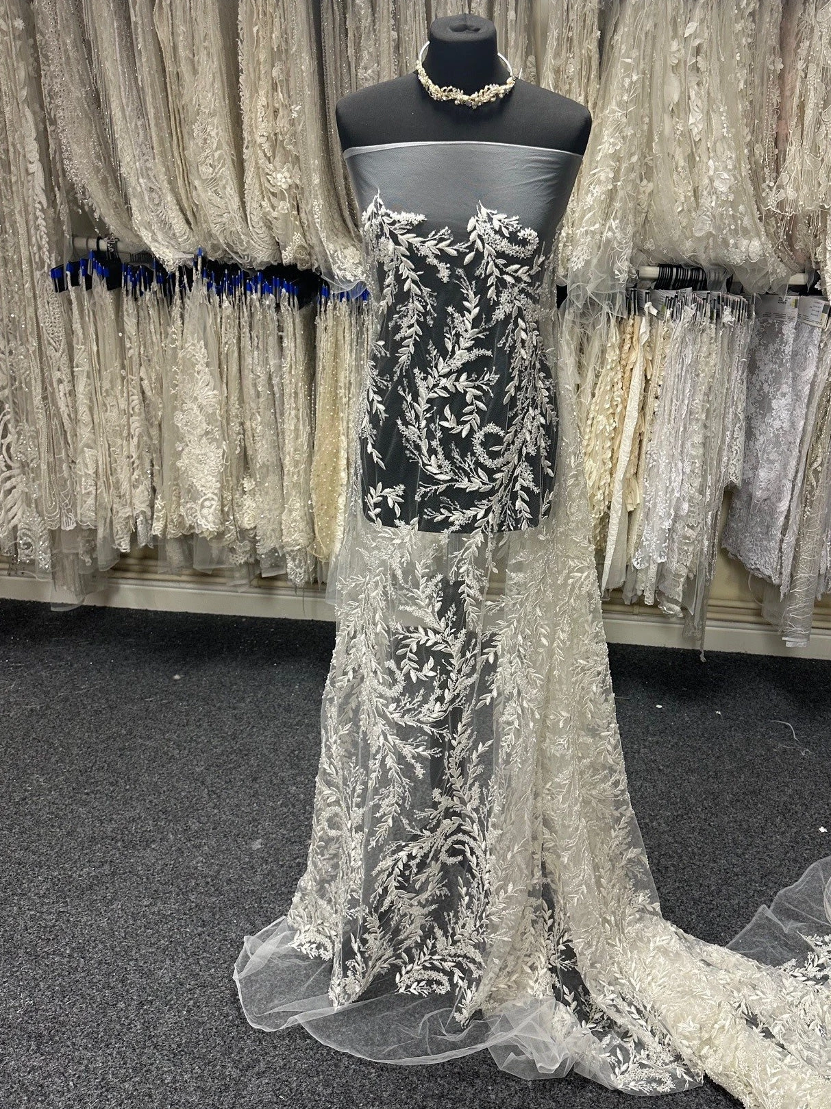 Ivory Beaded Bridal Lace - Giralda 1 Ivory Beaded Bridal Lace - Giralda