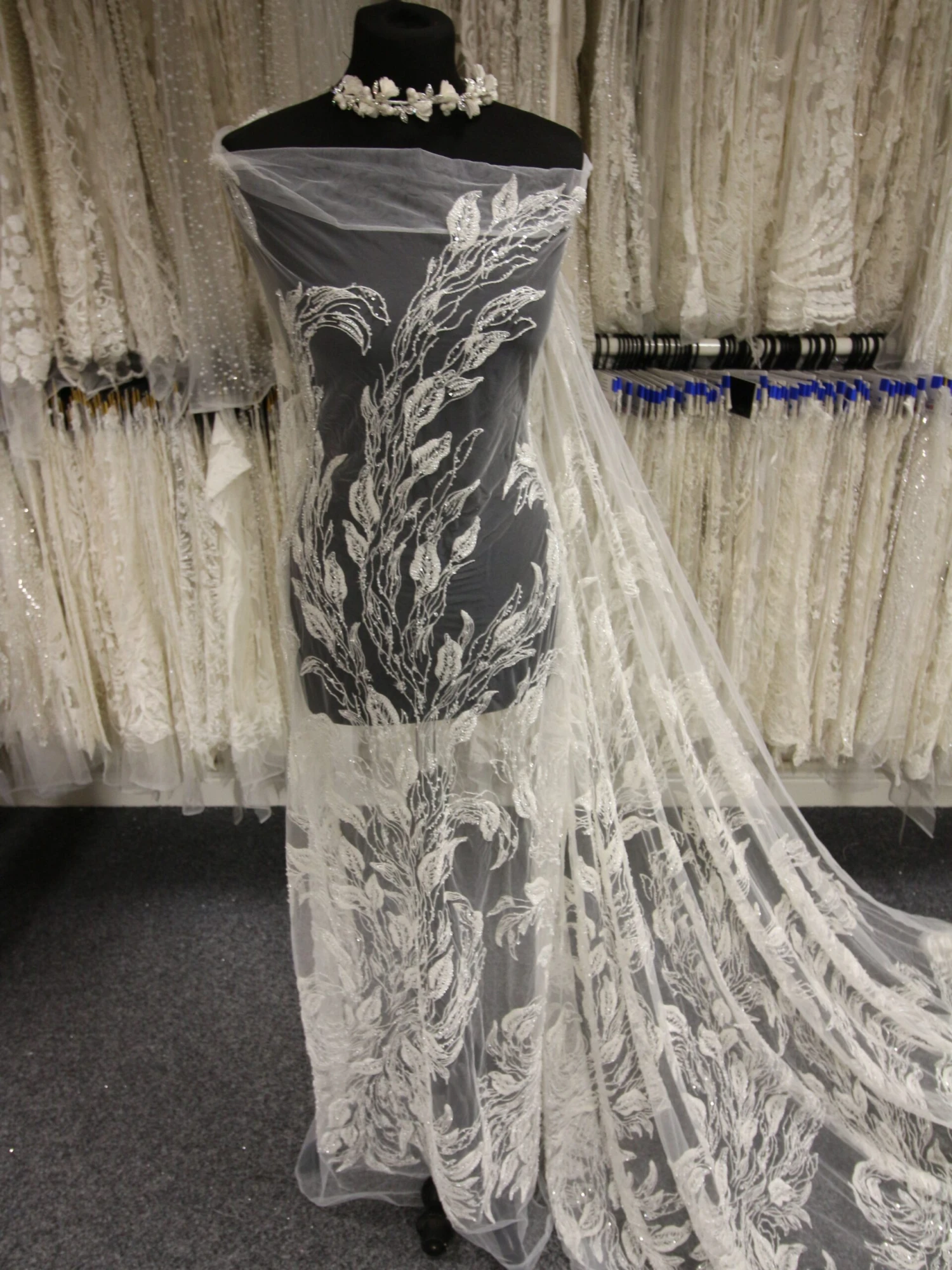 Ivory Beaded Embroidery Lace - Leonella 1 Ivory Beaded Embroidery Lace - Leonella