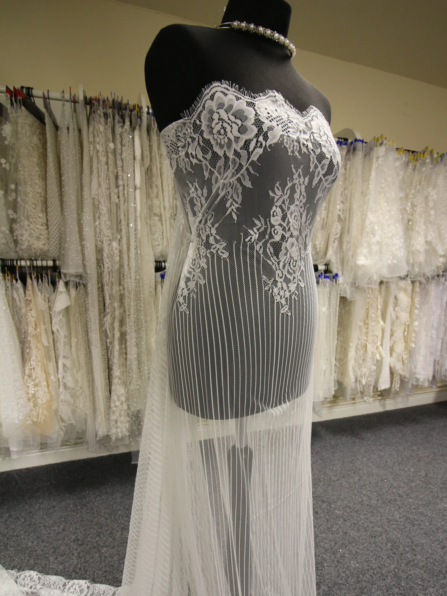 Ivory Raschel Lace - Macey 2 Ivory Raschel Lace - Macey - Image 2