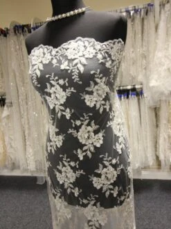 Ivory Beaded Lace - Monica -Bridal Fabric Shop IvoryBridalLace Monica