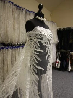 Ivory Embroidered Lace - Willow 21 Ivory Embroidered Lace - Willow -Bridal Fabric Shop IvoryBridalLace Willow 1