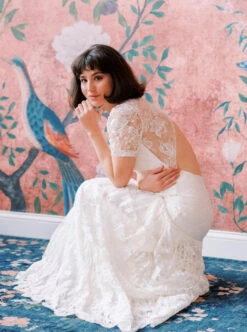 Ivory Chantilly Lace - Harper -Bridal Fabric Shop IvoryChantillyRoseLaceHarper