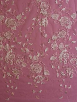 Ivory Beaded Lace - Bardot -Bridal Fabric Shop IvoryEmbroideredLace Bardot