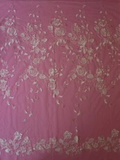 Ivory Beaded Lace - Bardot -Bridal Fabric Shop IvoryEmbroideredLace Bardot FullWidth