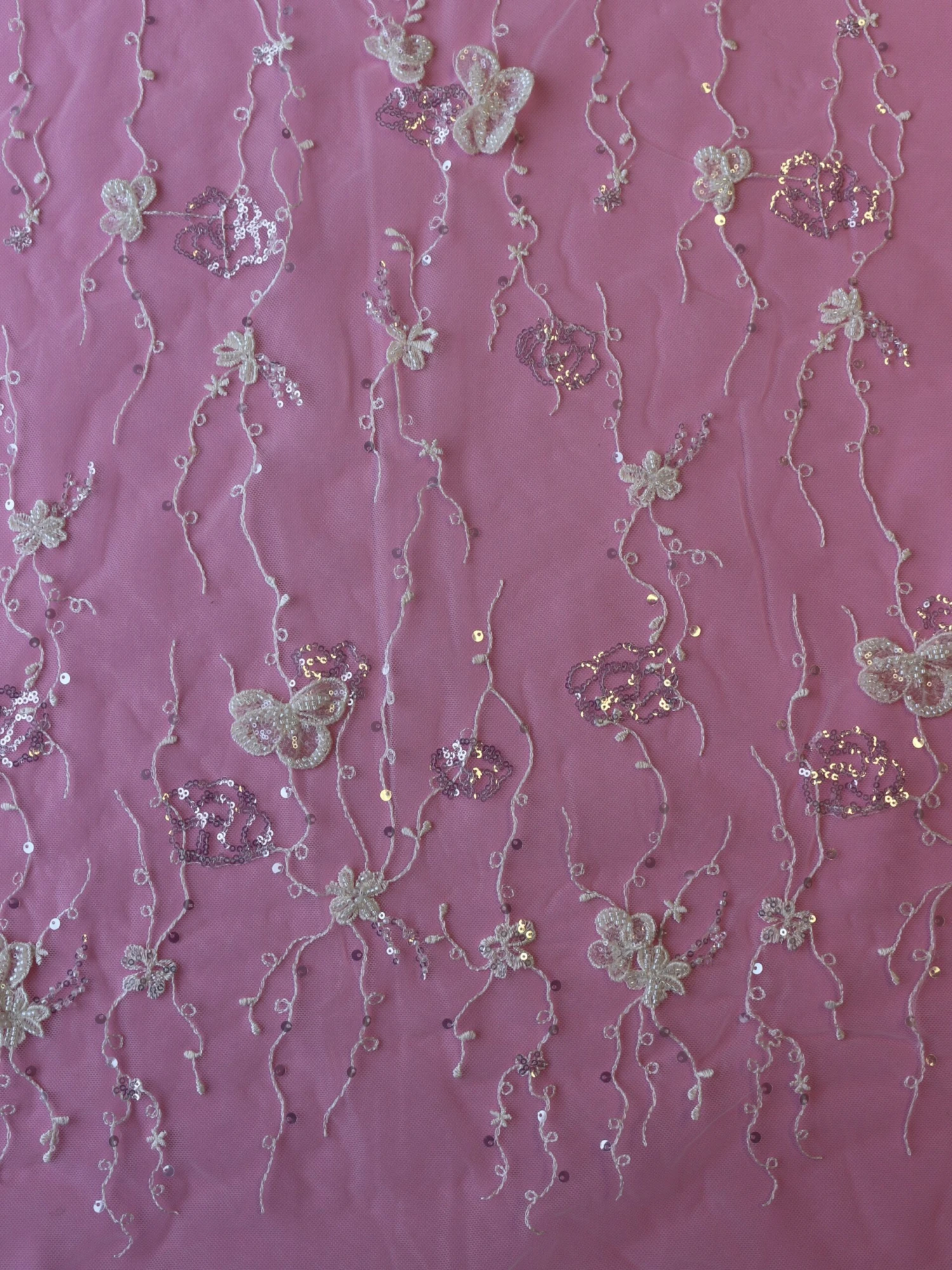 Ivory Beaded Embroidered Lace - Genka 4 Ivory Beaded Embroidered Lace - Genka - Image 4