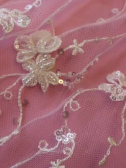 Ivory Beaded Embroidered Lace - Genka 18 Ivory Beaded Embroidered Lace - Genka -Bridal Fabric Shop IvoryEmbroideredLace Genka closeup