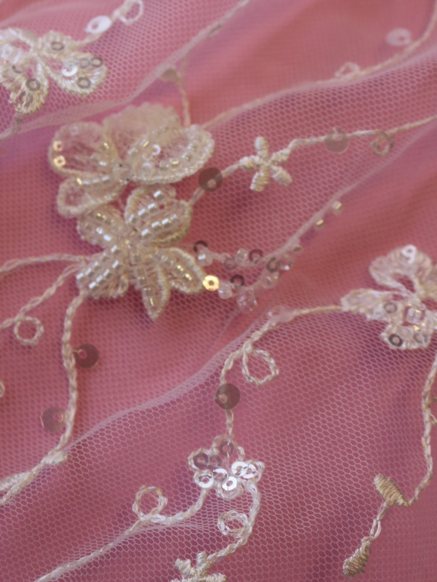 Ivory Beaded Embroidered Lace - Genka 9 Ivory Beaded Embroidered Lace - Genka - Image 9