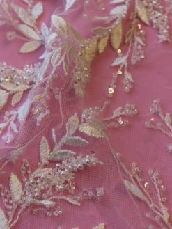 Ivory Beaded Bridal Lace - Giralda 24 Ivory Beaded Bridal Lace - Giralda -Bridal Fabric Shop IvoryEmbroideredLace Giralda CloseUp