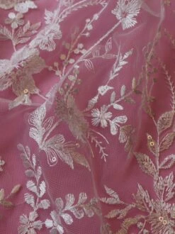 Ivory Embroidered Lace - Rocia -Bridal Fabric Shop IvoryEmbroideredLace Rocia Closeup