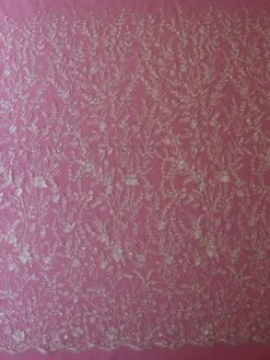 Ivory Embroidered Lace - Rocia -Bridal Fabric Shop IvoryEmbroideredLace Rocia FullWidth