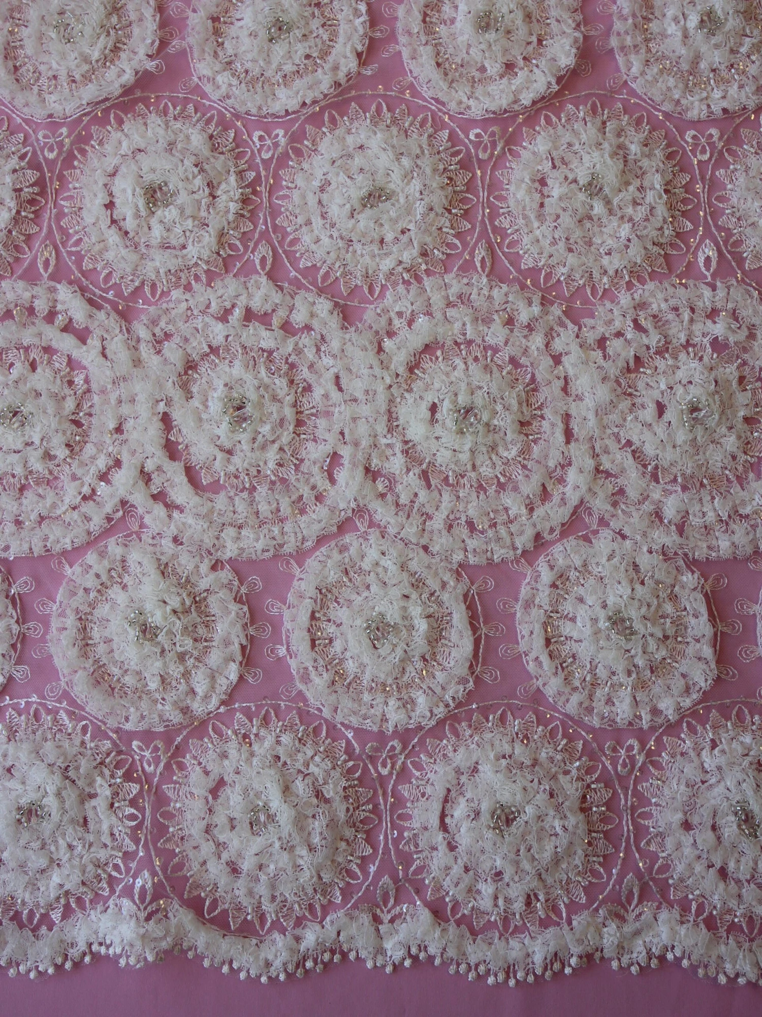 Ivory Sequinned Lace - Whitney 4 Ivory Sequinned Lace - Whitney - Image 4