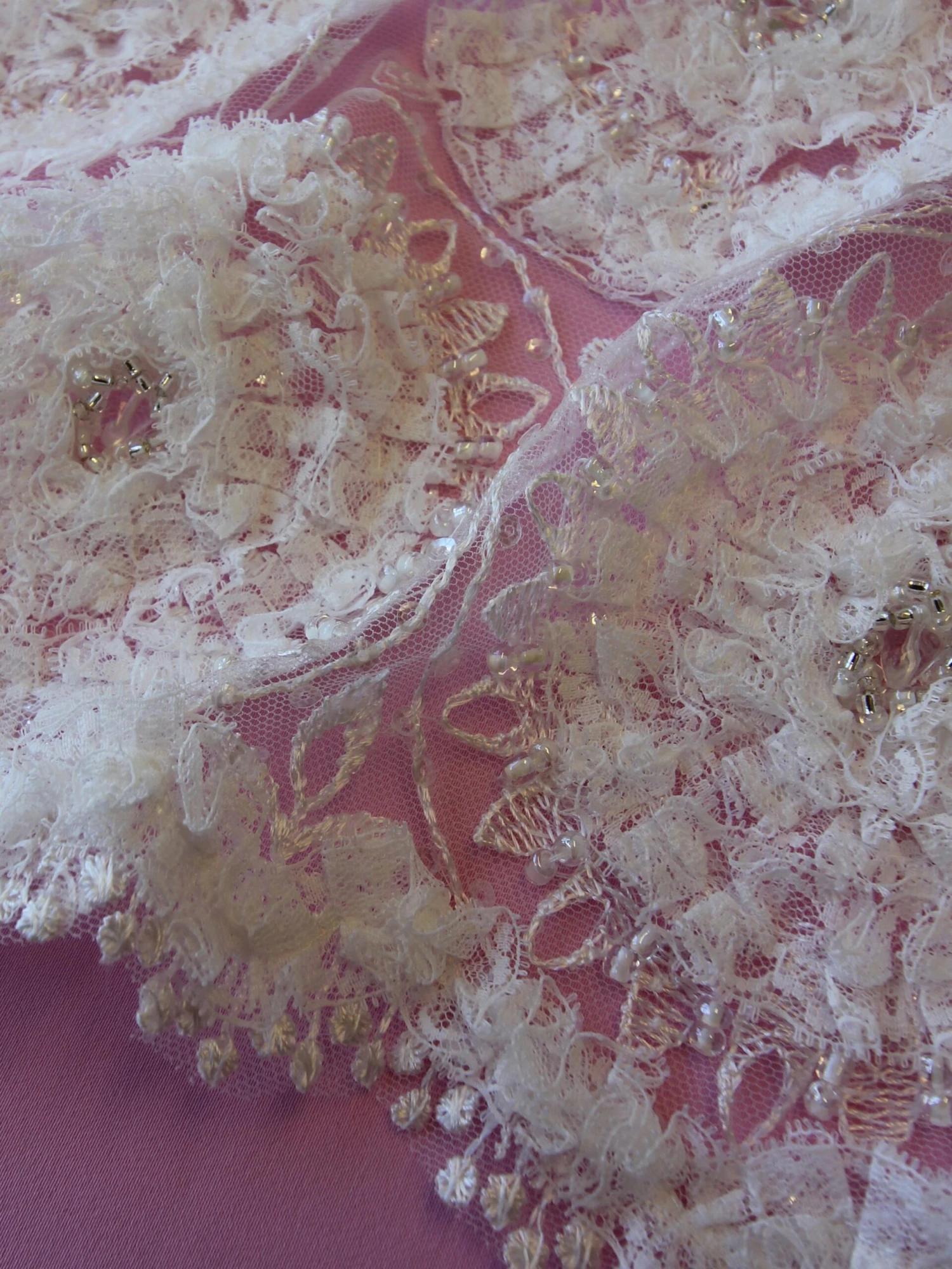 Ivory Sequinned Lace - Whitney 5 Ivory Sequinned Lace - Whitney - Image 5