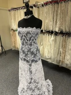 White Corded Lace - Andrey -Bridal Fabric Shop IvoryWeddingLace Andrey