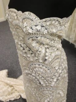 Ivory & Champagne Beaded Lace - Emmeline -Bridal Fabric Shop IvorywithChampagneLace Emmeline