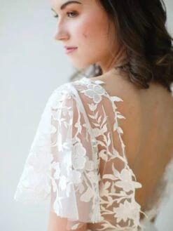 White Embroidered Lace - Janine -Bridal Fabric Shop JanineLaceDress