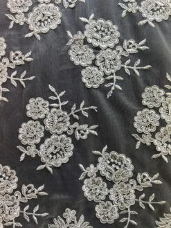 Grey Corded Lace - Jaylin -Bridal Fabric Shop JaylinGrey