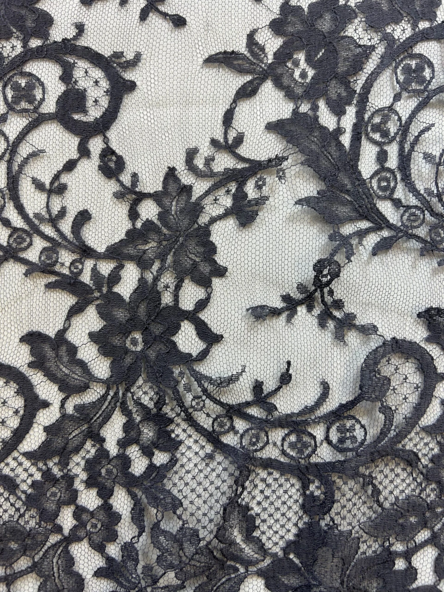 Grey Chantilly Lace - Kate 7 Grey Chantilly Lace - Kate - Image 7