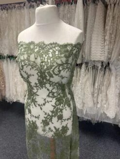 Olive Green Lace - Kate -Bridal Fabric Shop KateOlive2