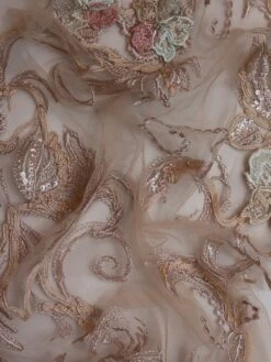 Dusky Pink Embroidered Lace - Keegan -Bridal Fabric Shop KeeganDuskyPink