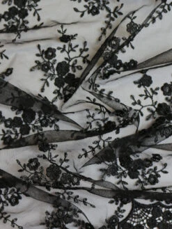Black Embroidered Lace - Kirsty -Bridal Fabric Shop KirstyBlack