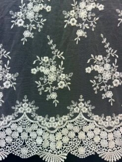 White Embroidered Lace - Kirsty 17 White Embroidered Lace - Kirsty -Bridal Fabric Shop KirstyWhite 1