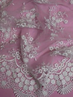 White Embroidered Lace - Kirsty 16 White Embroidered Lace - Kirsty -Bridal Fabric Shop KirstyWhite