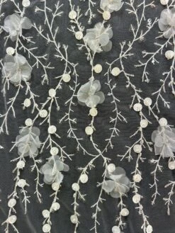 Ivory 3D Floral Lace - Lamar 17 Ivory 3D Floral Lace - Lamar -Bridal Fabric Shop Lamar 1