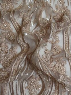 Blush Beaded Lace - Lorna -Bridal Fabric Shop LornaBlush