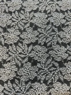 White Beaded Lace - Lucille -Bridal Fabric Shop Lucillewhite