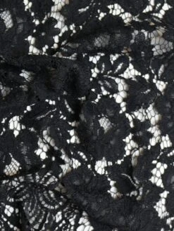 Black Corded Raschel Lace - Maggie 9 Black Corded Raschel Lace - Maggie -Bridal Fabric Shop MaggieBlack