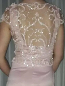 Blush Flower Lace - Makayla -Bridal Fabric Shop MakaylaLacedressreverse