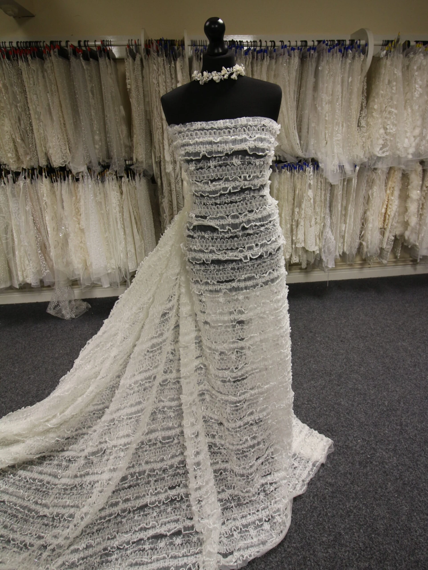 Ivory Ribbon And Beaded Lace - Marianne 1 Ivory Ribbon And Beaded Lace - Marianne