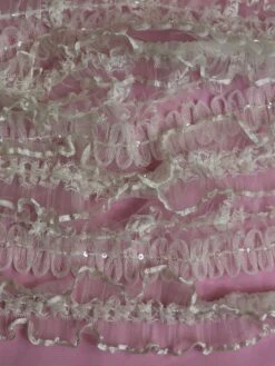 Ivory Ribbon And Beaded Lace - Marianne 14 Ivory Ribbon And Beaded Lace - Marianne -Bridal Fabric Shop Marianne closeup