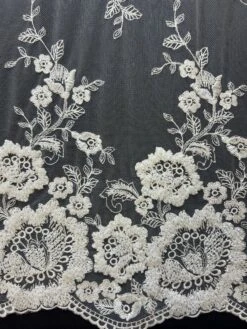 Ivory Beaded Lace - Melinda -Bridal Fabric Shop Melinda