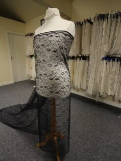 Navy Corded Lace - Leanne -Bridal Fabric Shop MidnightLace Leanne 1