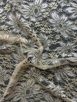Champagne Raschel Lace - Moseley -Bridal Fabric Shop Moseley