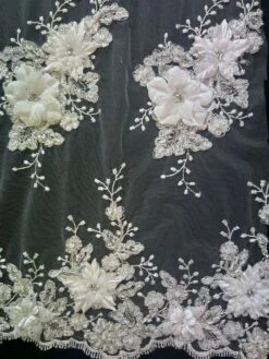 White Flower Lace - Naomi 19 White Flower Lace - Naomi -Bridal Fabric Shop Naomiwhite