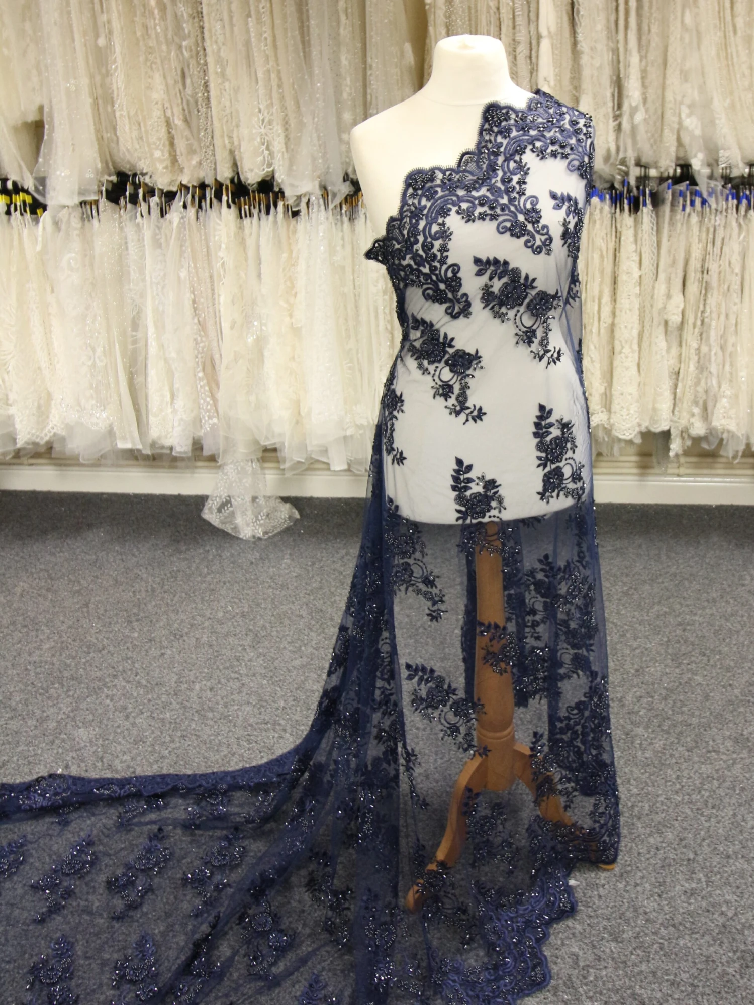 Navy Beaded Lace - Pilar 7 Navy Beaded Lace - Pilar - Image 7