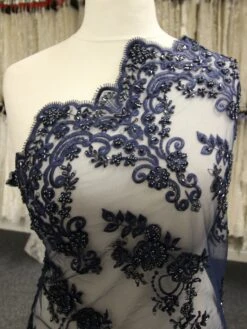 Navy Beaded Lace - Pilar 12 Navy Beaded Lace - Pilar -Bridal Fabric Shop NavyBeadedLace Pilarshoulders