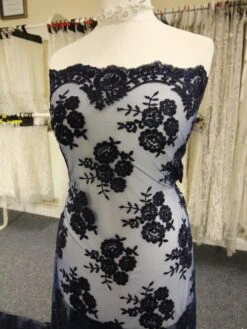 Navy Corded Lace - Riaz -Bridal Fabric Shop NavyBridalLace Riaz2