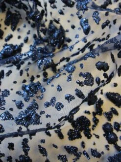 Navy Glitter Puff Lace - Razzle Dazzle 13 Navy Glitter Puff Lace - Razzle Dazzle -Bridal Fabric Shop NavyGlitterLace RazzleDazzle closeup