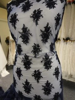 Navy Corded Lace - Janis -Bridal Fabric Shop NavyLace Janis 1