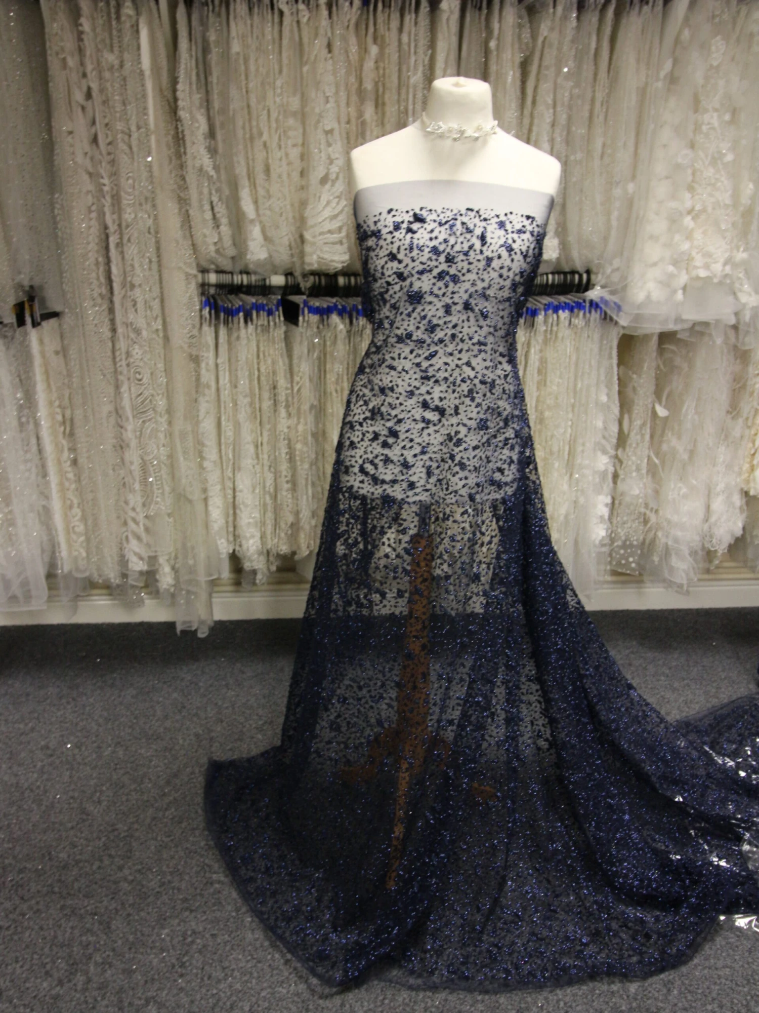 Navy Glitter Puff Lace - Razzle Dazzle 1 Navy Glitter Puff Lace - Razzle Dazzle