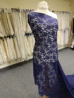 Navy Corded Lace - Shannon -Bridal Fabric Shop NavyLace Shannon