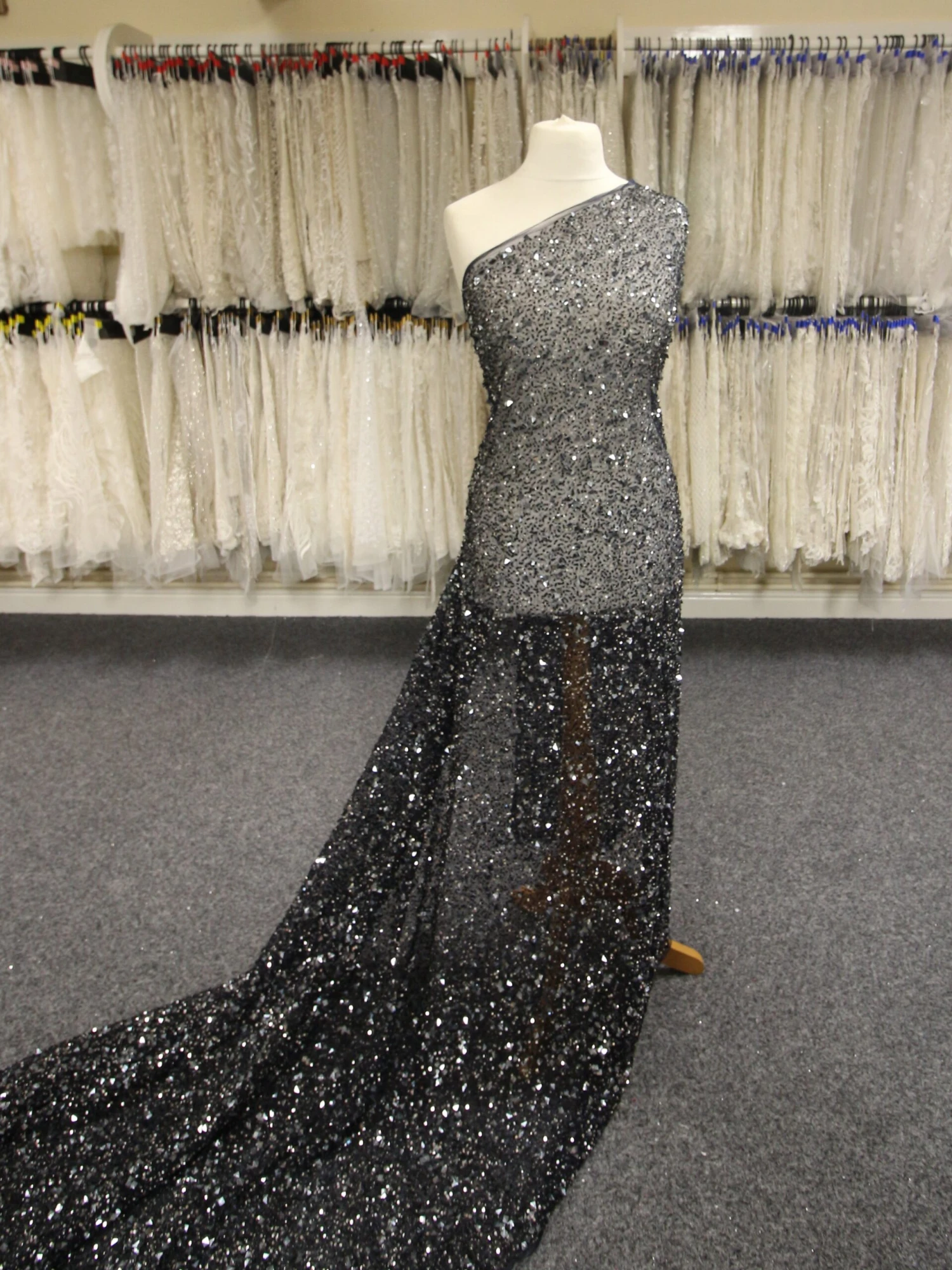 Navy Sequin Lace - Thelma 1 Navy Sequin Lace - Thelma