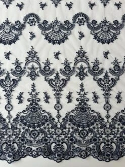 Navy Sequin Lace - Ruby -Bridal Fabric Shop NavySequinLace Ruby