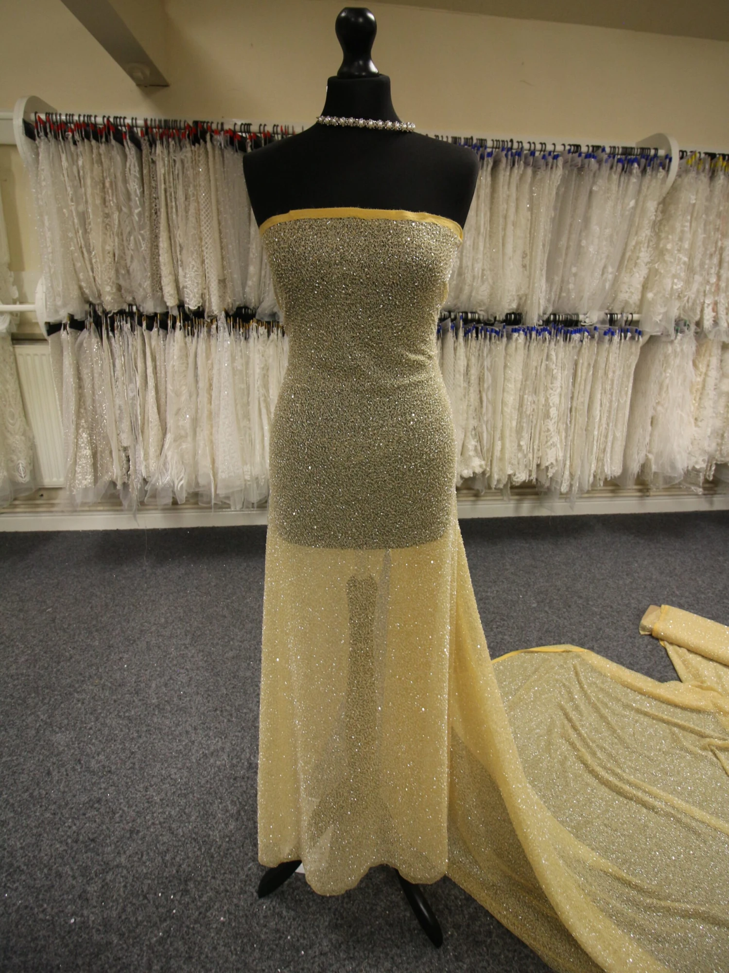 Nude Beaded Lace - Britte 1 Nude Beaded Lace - Britte