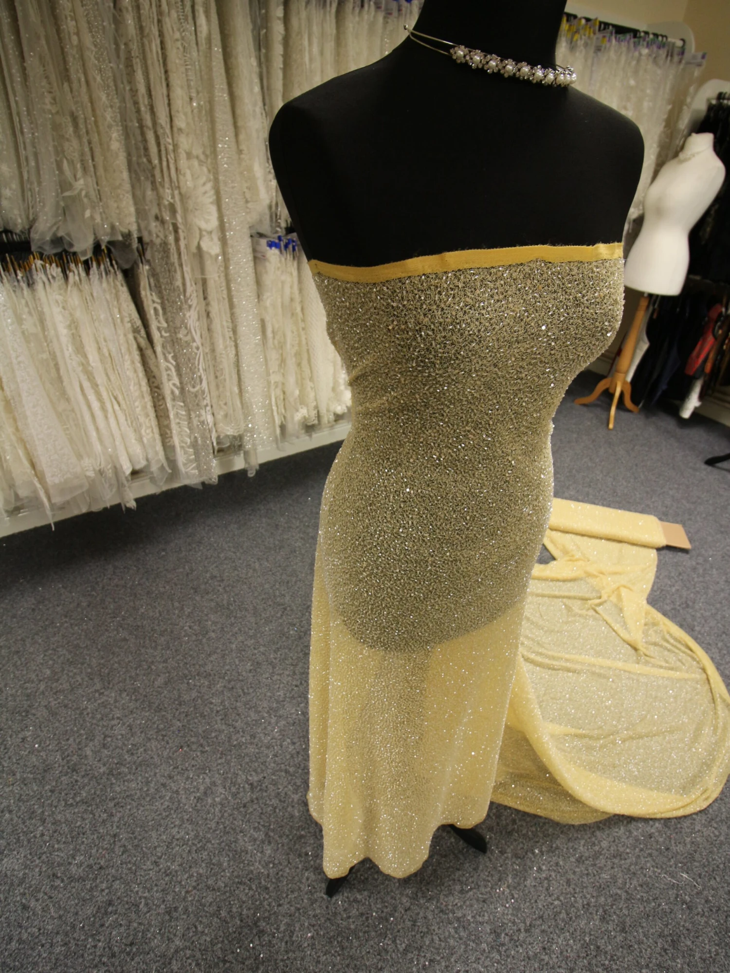 Nude Beaded Lace - Britte 3 Nude Beaded Lace - Britte - Image 3